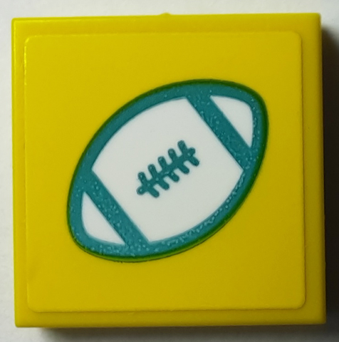 Tile 2 x 2 with Dark Turquoise and White Football Pattern (Sticker) - Set 40385