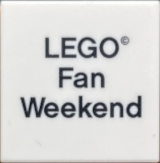 Tile 2 x 2 with Black 'LEGO Fan Weekend' Pattern