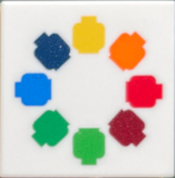 Tile 2 x 2 with Circle of Minifigure Heads Pattern