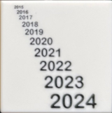 Tile 2 x 2 with Black Ascending Years '2015' to '2024' Pattern