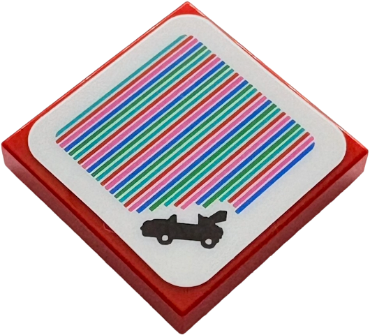 Tile 2 x 2 with Super Mario Scanner Code Mach 8 Kart Pattern (Sticker) - Set 72039