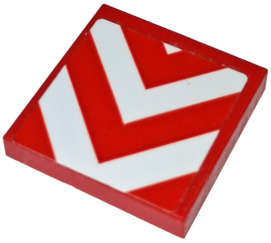 Tile 2 x 2 with White Danger Chevrons Pattern (Sticker) - Set 60324