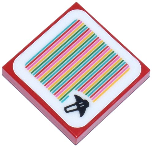 Tile 2 x 2 with Super Mario Scanner Code Tent (Bolt) Pattern (Sticker) - Set 72040