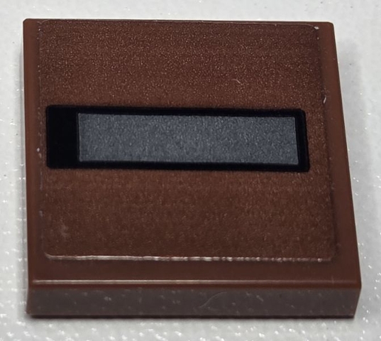 Tile 2 x 2 with Dark Bluish Gray Rectangle and Black Outline Pattern (Sticker) - Set 75381