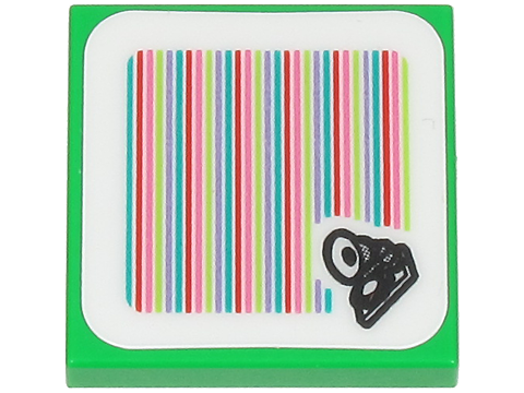 Tile 2 x 2 with Super Mario Scanner Code Gramophone Pattern (Sticker) - Set 72041