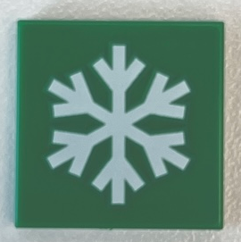 Tile 2 x 2 with White Snowflake Pattern