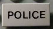 Tile 1 x 2 with 'POLICE' Pattern
