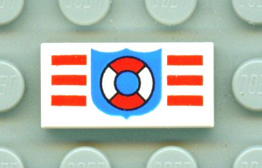 Tile 1 x 2 with Coast Guard Pattern