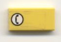 Tile 1 x 2 with Telephone in White Circle Pattern Right (Sticker) - Set 2140