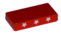 Tile 1 x 2 with Three Stars Pattern on both edges (Stickers) - Set 5591