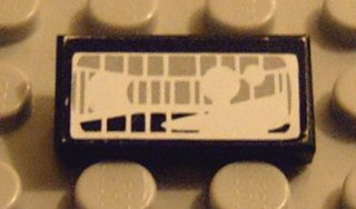 Tile 1 x 2 with Headlight Light Gray Pattern (Sticker) - Set 8858-1