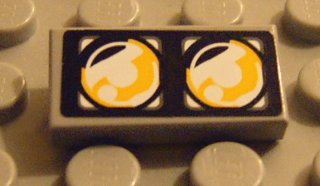 Tile 1 x 2 with Headlights Dual Pattern (Sticker) - Set 8232