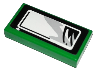 Tile 1 x 2 with Mirror Side-view Pattern Model Left (Sticker) - Set 8479