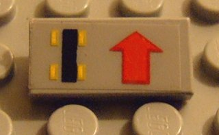 Tile 1 x 2 with Car, Red Straight Arrow Pattern Right (Sticker) - Set 8082