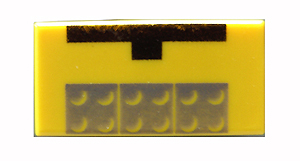 Tile 1 x 2 with 3 Gray Bricks (RCX Programmable Brick Top) Pattern