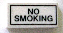 Tile 1 x 2 with 'NO SMOKING' Pattern (Sticker) - Set 5540