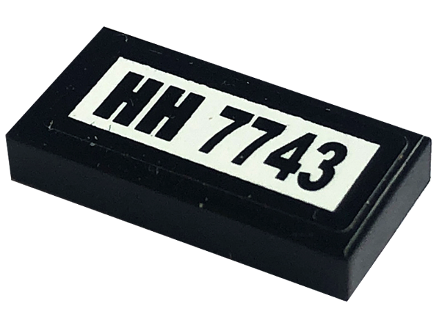 Tile 1 x 2 with 'HH 7743' Pattern (Sticker) - Set 7743
