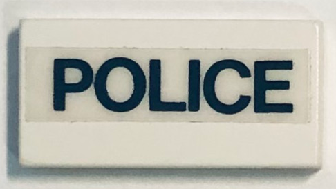 Tile 1 x 2 with 'POLICE' Pattern (Sticker) - Set 6384