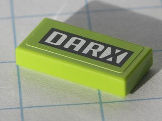 Tile 1 x 2 with Black and White 'DARX' Pattern (Sticker) - Set 8119