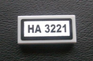 Tile 1 x 2 with 'HA 3221' Pattern (Sticker) - Set 3221