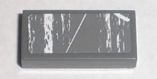 Tile 1 x 2 with White Scratches on Dark Bluish Gray Background Pattern (Sticker) - Set 8211