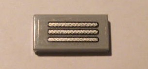 Tile 1 x 2 with Silver Grille Pattern (Sticker) - Set 10133