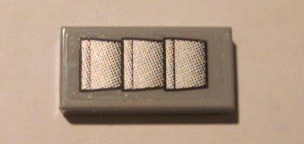 Tile 1 x 2 with Silver Air Intake Pattern (Sticker) - Set 10133