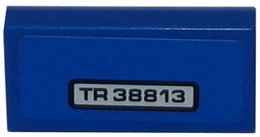 Tile 1 x 2 with 'TR 38813' Pattern (Sticker) - Set 8147