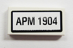 Tile 1 x 2 with 'APM 1904' Pattern (Sticker) - Set 10219