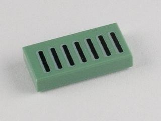 Tile 1 x 2 with Black Grille Lines Thin with Light Bluish Gray Outline Pattern