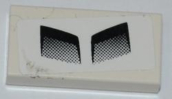 Tile 1 x 2 with 2 Black Air Intakes Pattern (Sticker) - Set 8198