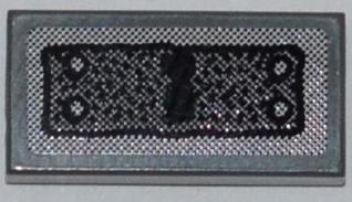 Tile 1 x 2 with Bolted Panel and Keyhole Pattern (Sticker) - Set 7985