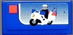 Tile 1 x 2 with LEGO Police Motorcycle Set Box Pattern (Sticker) - Set 7848
