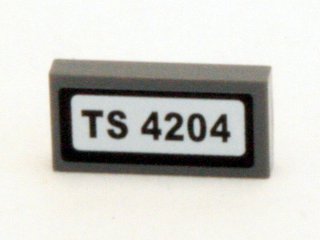 Tile 1 x 2 with 'TS 4204' Pattern (Sticker) - Set 4204
