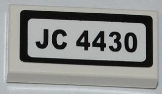 Tile 1 x 2 with 'JC 4430' Pattern (Sticker) - Set 4430