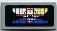 Tile 1 x 2 with Red Crosshairs on Black Grid Display Pattern (Sticker) - Set 8899