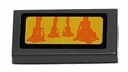 Tile 1 x 2 with Orange SW AT-AT Legs Pattern (Sticker) - Set 75014