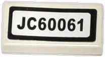 Tile 1 x 2 with 'JC60061' Pattern (Sticker) - Set 60061