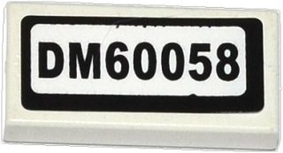 Tile 1 x 2 with 'DM60058' Pattern (Sticker) - Set 60058