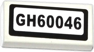 Tile 1 x 2 with 'GH60046' Pattern (Sticker) - Set 60046