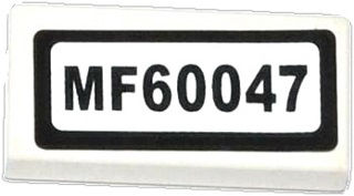 Tile 1 x 2 with 'MF60047' Pattern (Sticker) - Set 60047