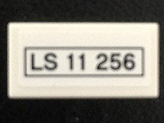 Tile 1 x 2 with Black 'LS 11 256' Pattern (Sticker) - Set 70811