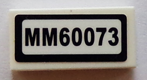 Tile 1 x 2 with 'MM60073' Pattern (Sticker) - Set 60073