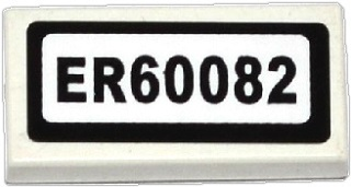 Tile 1 x 2 with 'ER60082' Pattern (Sticker) - Set 60082