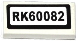 Tile 1 x 2 with 'RK60082' Pattern (Sticker) - Set 60082