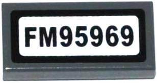 Tile 1 x 2 with 'FM95969' Pattern (Sticker) - Set 60076
