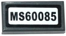 Tile 1 x 2 with 'MS60085' Pattern (Sticker) - Set 60085