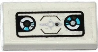 Tile 1 x 2 with Head-Up Display (HUD) and 2 Gauges Pattern (Sticker) - Set 70170