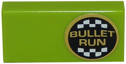 Tile 1 x 2 with 'BULLET RUN' Logo on Right Pattern (Sticker) - Set 8147