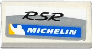 Tile 1 x 2 with 'RSR' and MICHELIN Logo Pattern (Sticker) - Set 75912